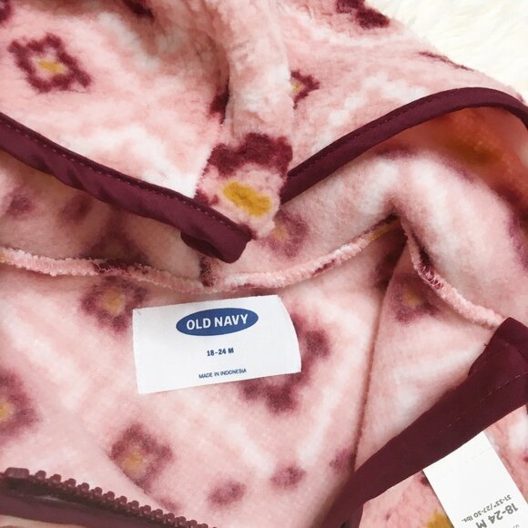 Patterned Sherpa Fleece Bear Zip Hoodie Sweater Petal Pusher 18 24 Months - Picture 7 of 10